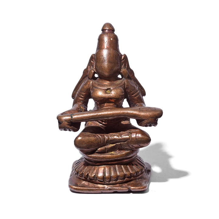 Indian Brass Miniature Votive Statue Of Annapurna | Indigo Antiques