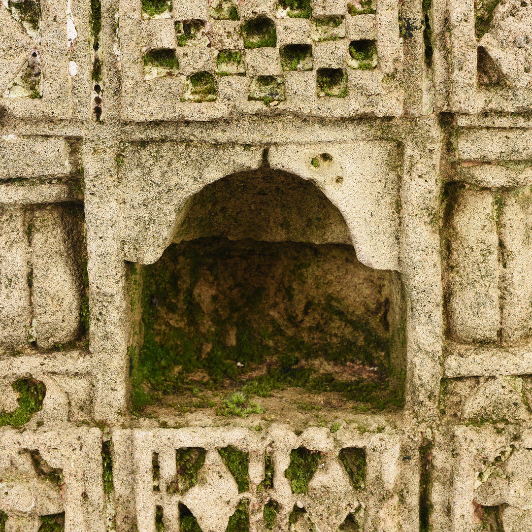 Interior Of Antique Carved Stone Lamp Niche From Gujarat | Indigo Antiques