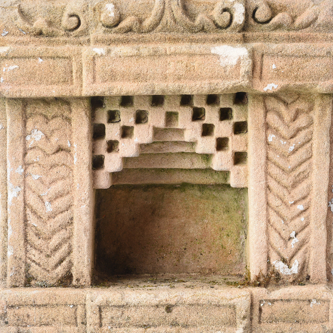 Detail From Antique Stone Lamp Niche From Gujarat - 19th Century | Indigo Antiques