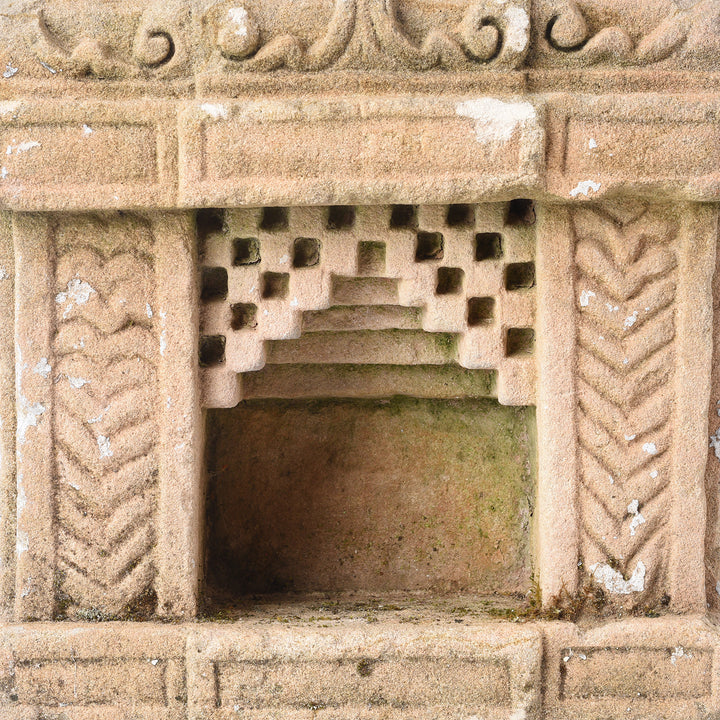 Detail From Antique Stone Lamp Niche From Gujarat - 19th Century | Indigo Antiques