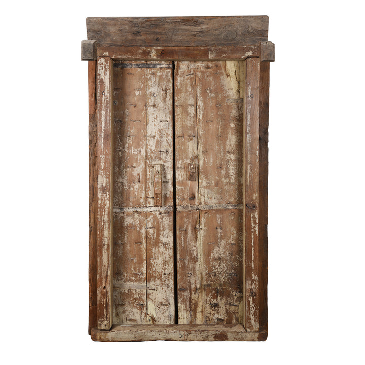 Back Of Antique Carved Teak Door And Frame From Kutch | INDIGO ANTIQUES