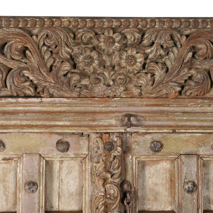 Carving Detail From Antique Carved Teak Door And Frame From Kutch | INDIGO ANTIQUES