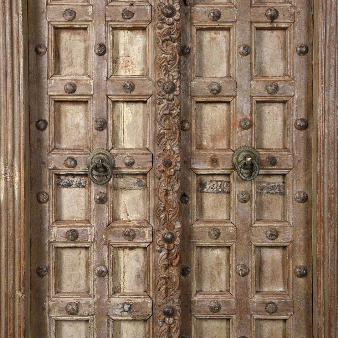 Detail From Antique Carved Teak Door And Frame From Kutch | INDIGO ANTIQUES
