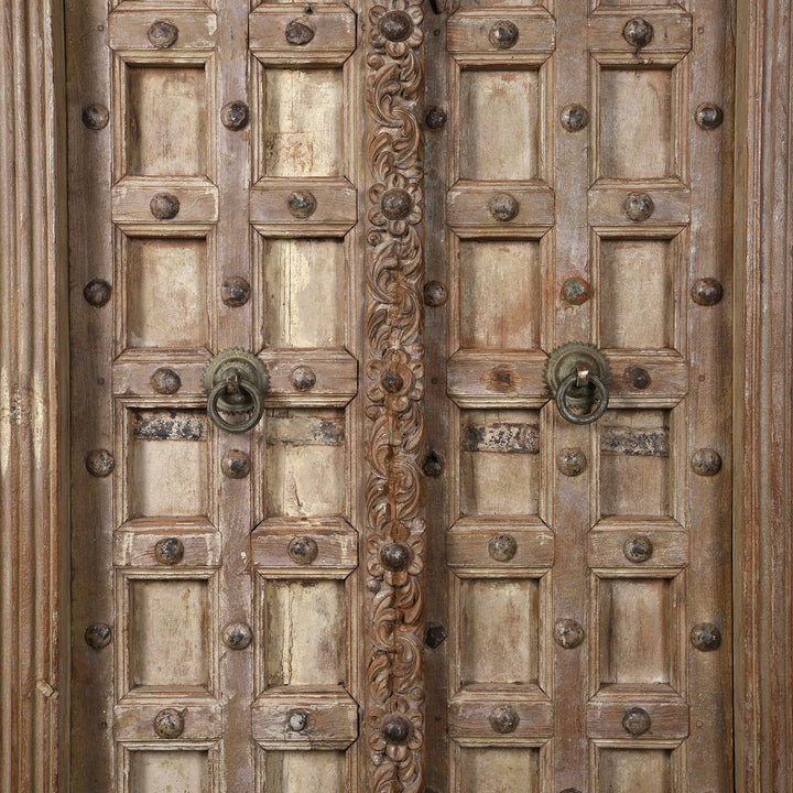 Detail From Antique Carved Teak Door And Frame From Kutch | INDIGO ANTIQUES