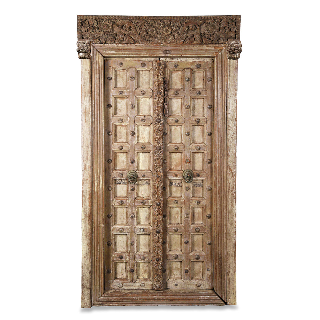Antique Carved Teak Door And Frame From Kutch | INDIGO ANTIQUES
