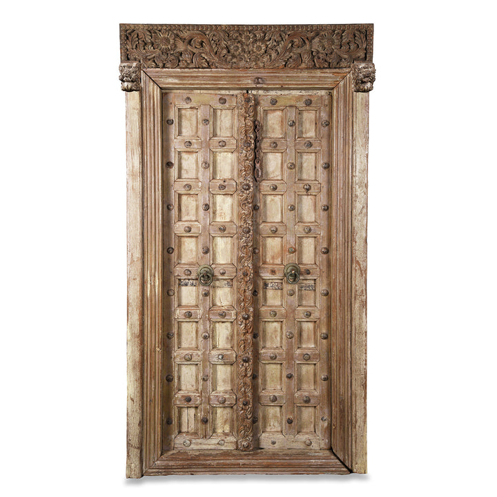 Antique Carved Teak Door And Frame From Kutch | INDIGO ANTIQUES