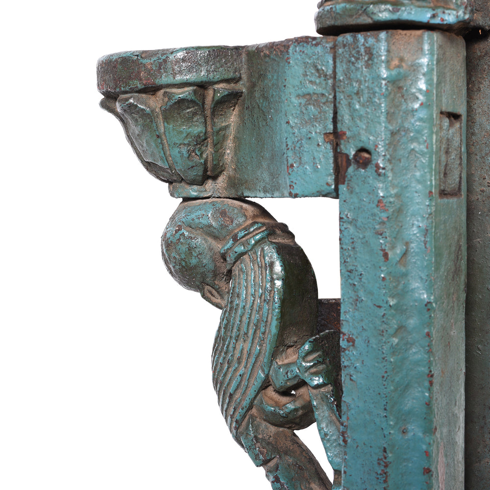 Parrot Detail From Antique Carved Indian Teak Parrot Lamp Bracket | Indigo Antiques