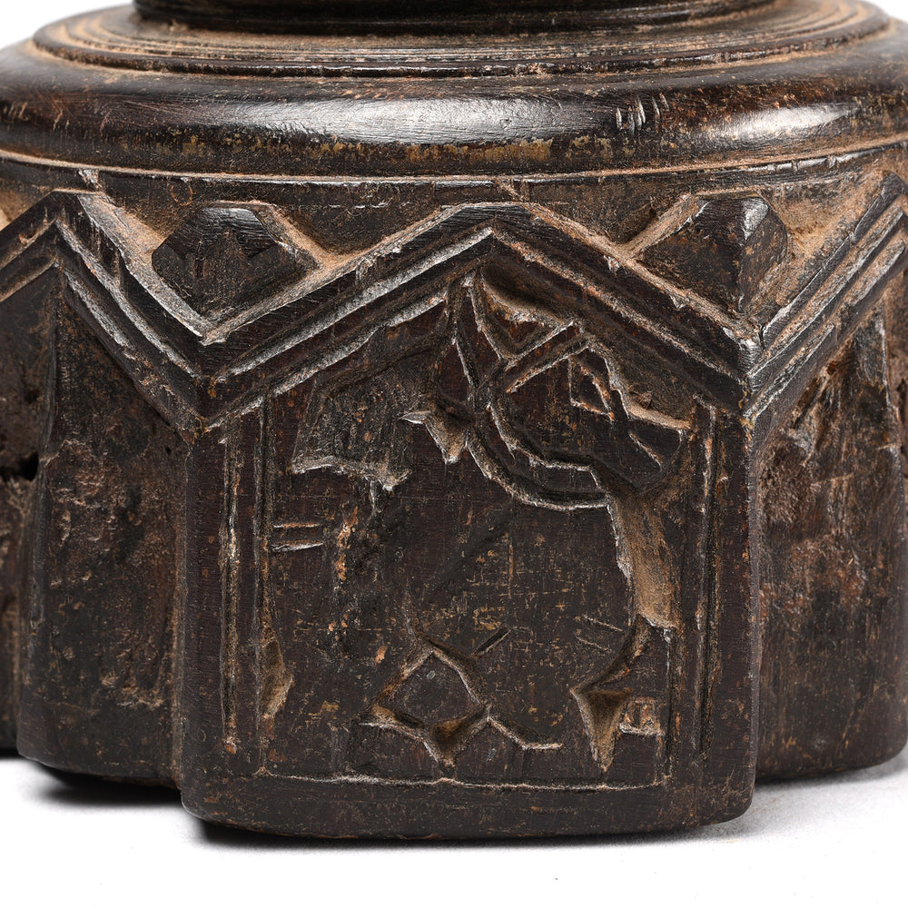 Nandi Detail From Antique Carved Rosewood Seed Drill  - Ca 1920 | Indigo Antiques