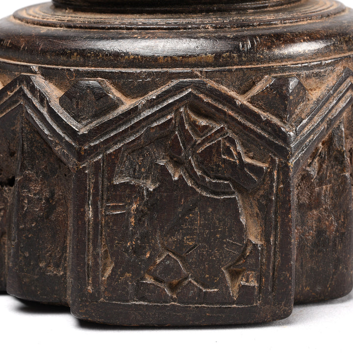 Nandi Detail From Antique Carved Rosewood Seed Drill  - Ca 1920 | Indigo Antiques