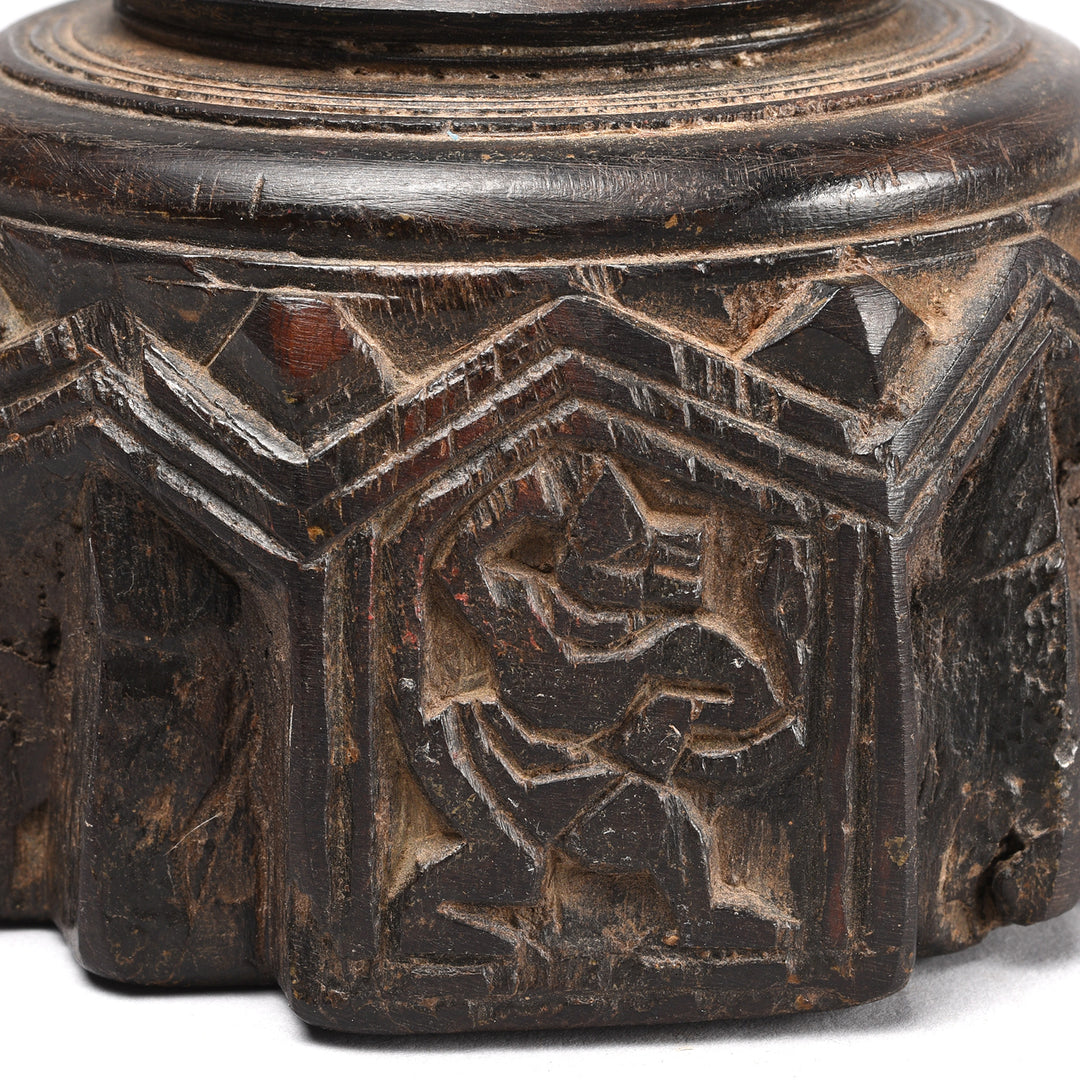 Hanuman Detail From Antique Carved Rosewood Seed Drill  - Ca 1920 | Indigo Antiques