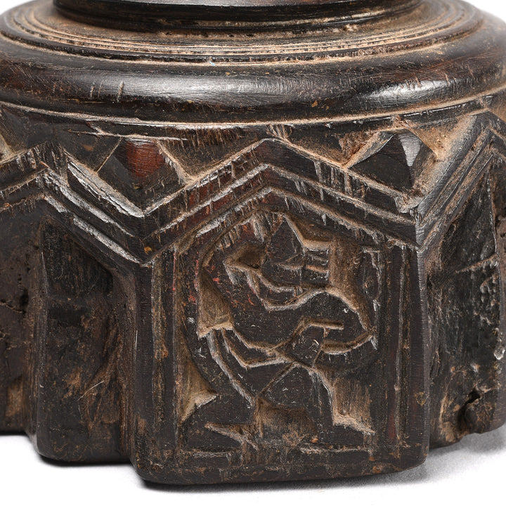 Hanuman Detail From Antique Carved Rosewood Seed Drill  - Ca 1920 | Indigo Antiques