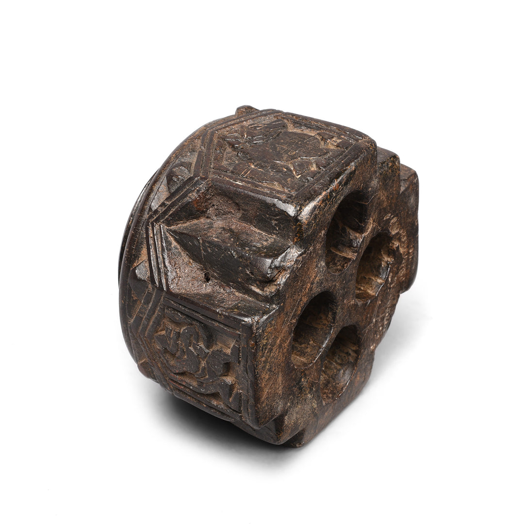 Underside Of Antique Carved Rosewood Seed Drill  - Ca 1920 | Indigo Antiques