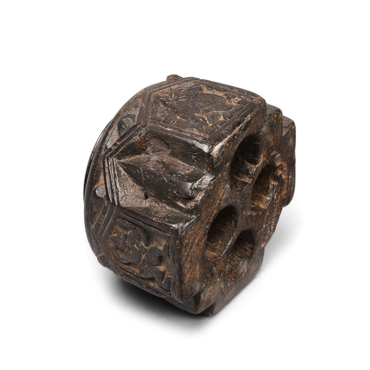 Underside Of Antique Carved Rosewood Seed Drill  - Ca 1920 | Indigo Antiques