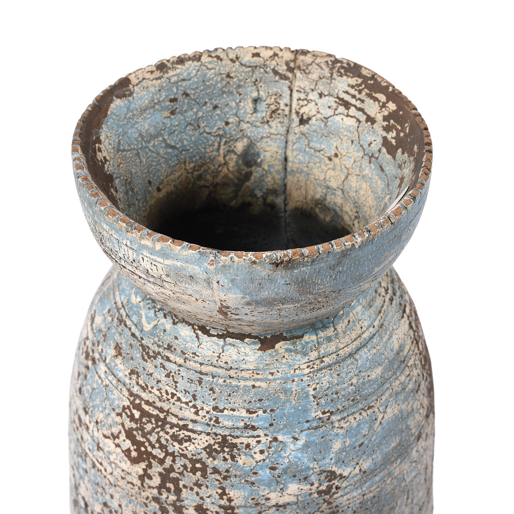 Vintage Indian Neem Wood Pot From Kulu - 1950's | Indigo Antiques