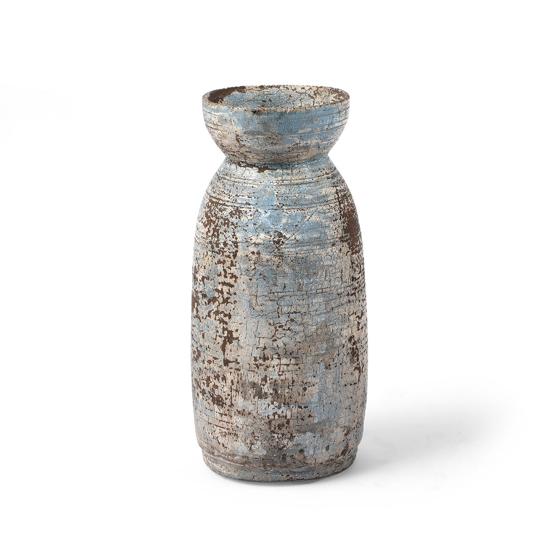 Vintage Indian Neem Wood Pot From Kulu - 1950's | Indigo Antiques