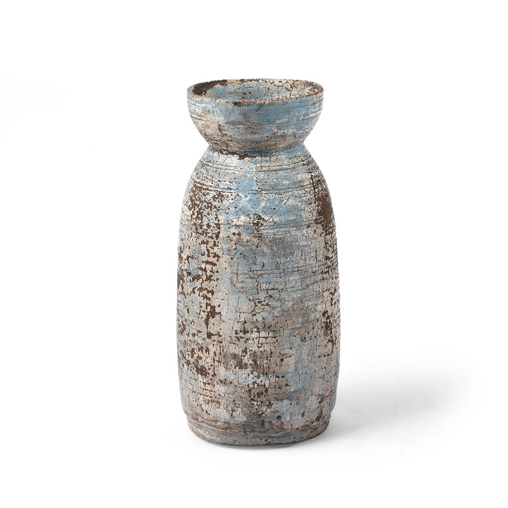 Vintage Indian Neem Wood Pot From Kulu - 1950's | Indigo Antiques