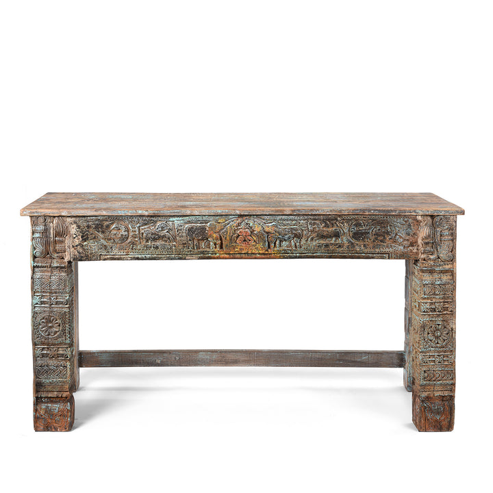 Reclaimed Teakwood Console Table With Painted Finish | Indigo Antiques