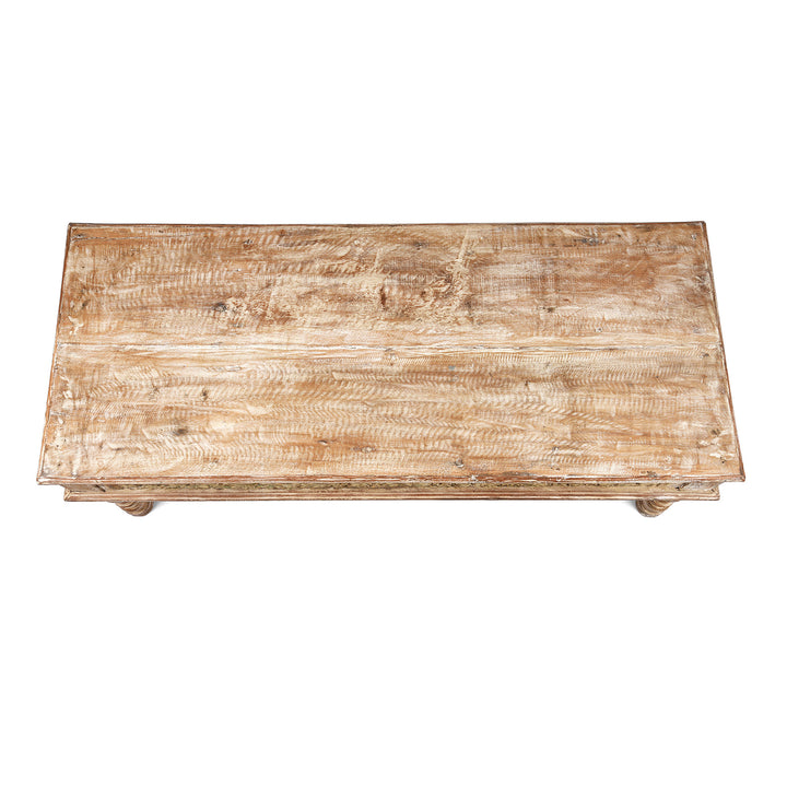Top Down View Of  Indian Takhat Coffee Table Made From Reclaimed Teak | Indigo Antiques