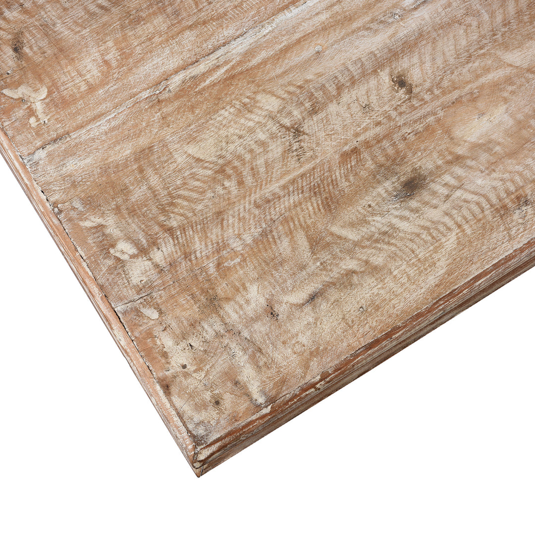 Corner Detail From  Indian Takhat Coffee Table Made From Reclaimed Teak | Indigo Antiques