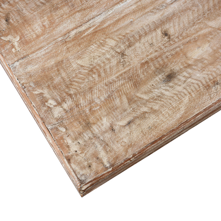 Corner Detail From  Indian Takhat Coffee Table Made From Reclaimed Teak | Indigo Antiques