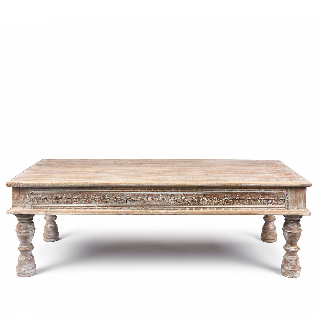 Back Of  Indian Takhat Coffee Table Made From Reclaimed Teak | Indigo Antiques