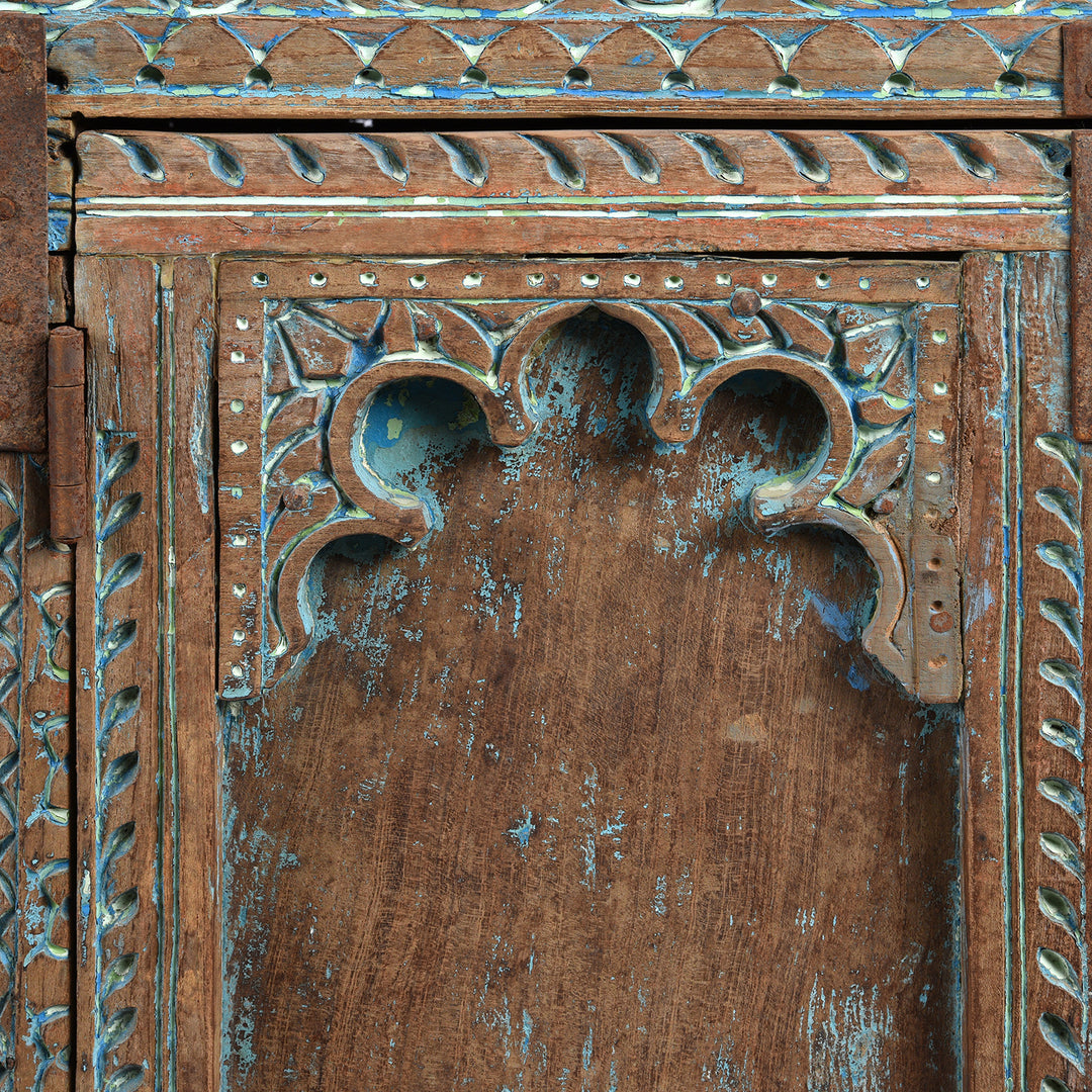 Arch Detail From Antique Carved Teak Manjus Dowry Chest From Banswara - 19th Century | Indigo Antiques