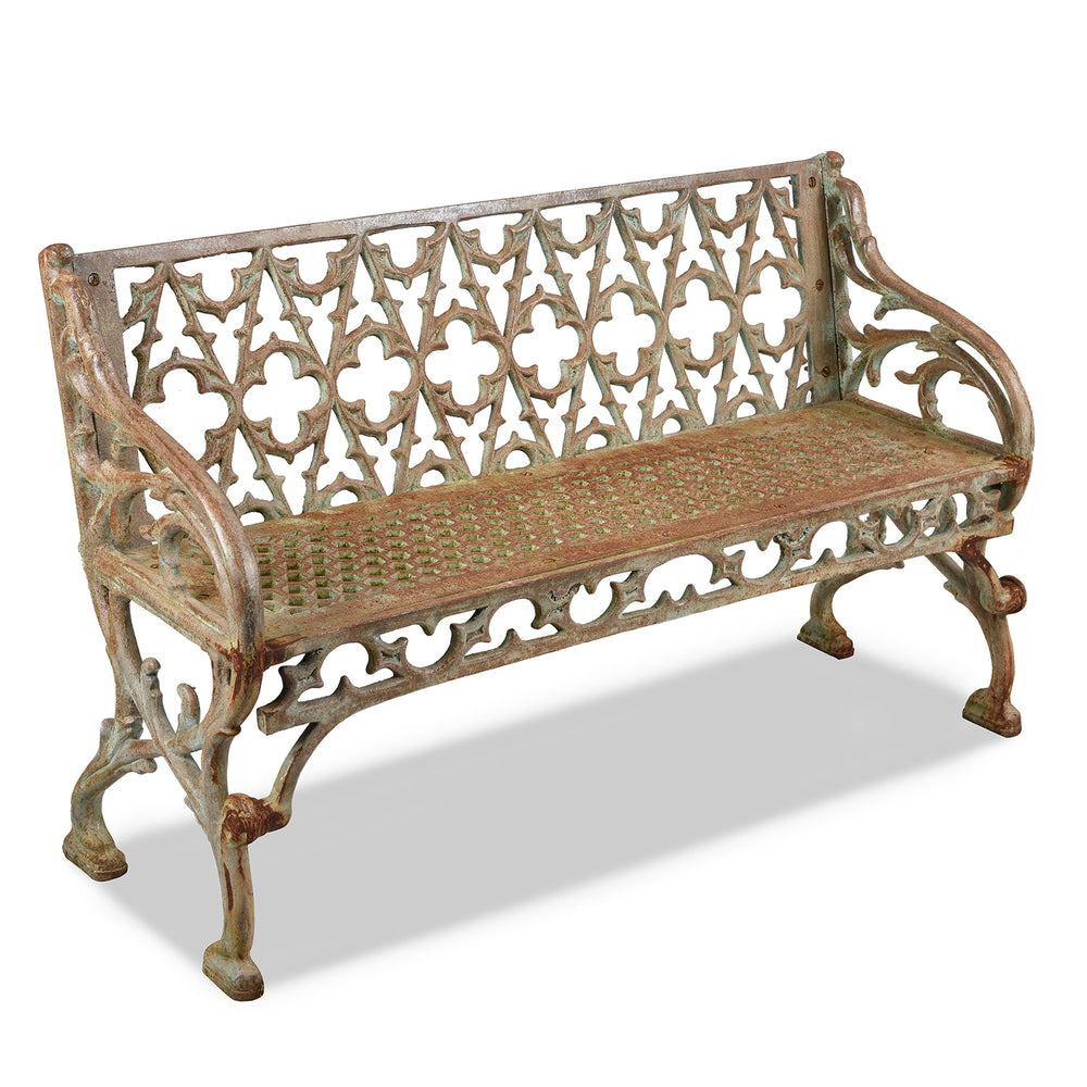 Cast Iron Gothic Style Garden Bench From India | Indigo Antiques