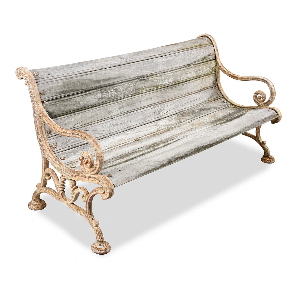 Cast Iron And Slatted Teak Bench - Ca 1900 | Indigo Antiques