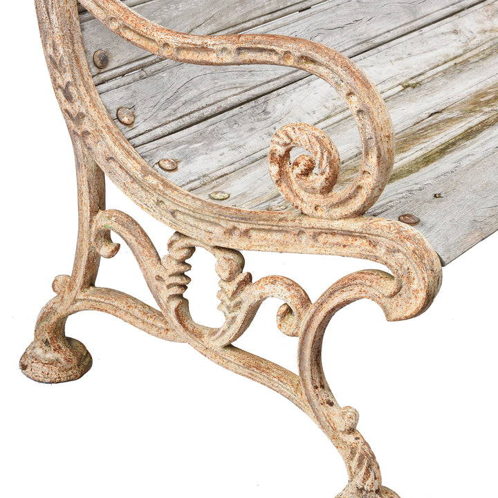 Ironwork Detail From Cast Iron And Slatted Teak Bench - Ca 1900 | Indigo Antiques