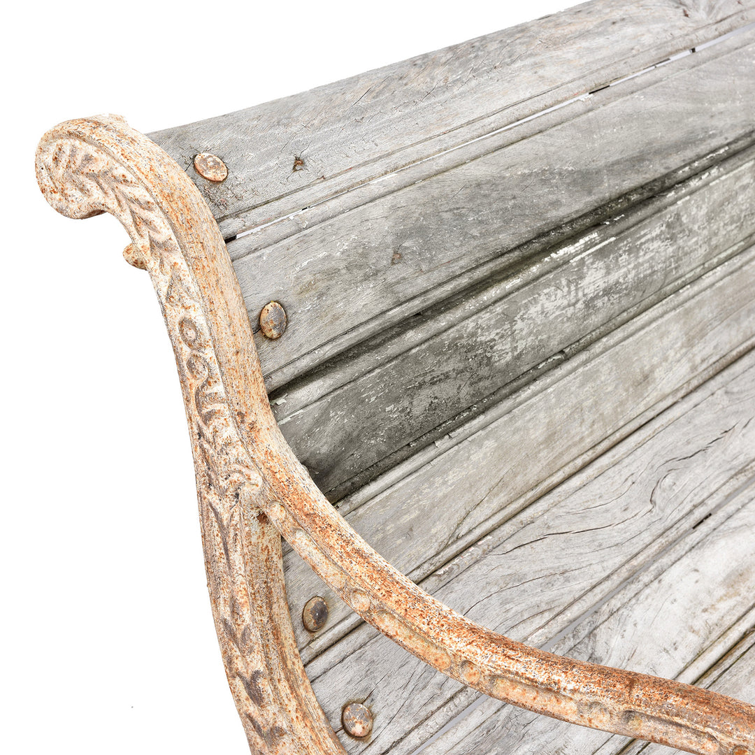 Ironwork Detail From Cast Iron And Slatted Teak Bench - Ca 1900 | Indigo Antiques