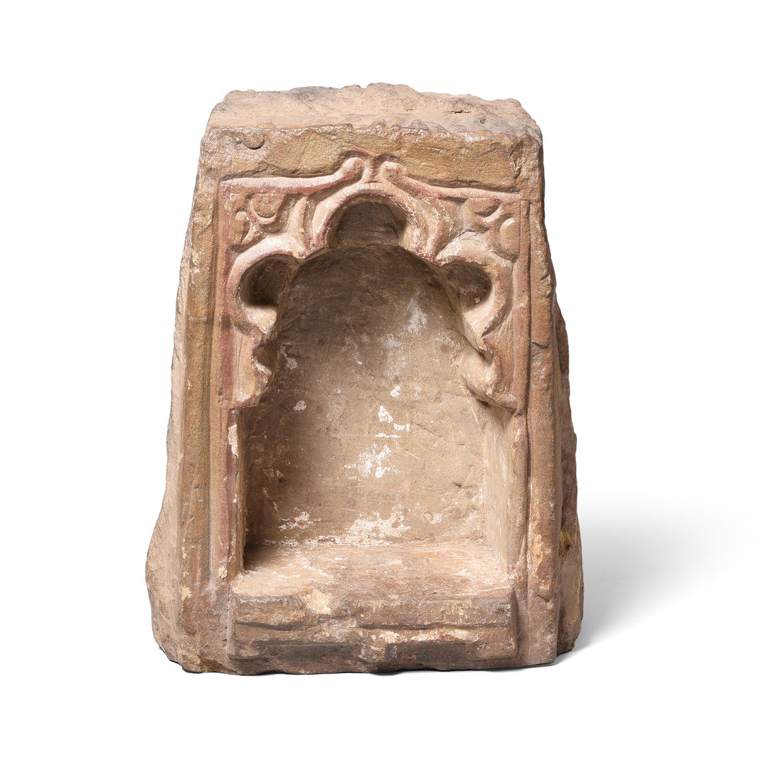 Front View Of Carved Stone Lamp Niche From Dungapur - 18thC