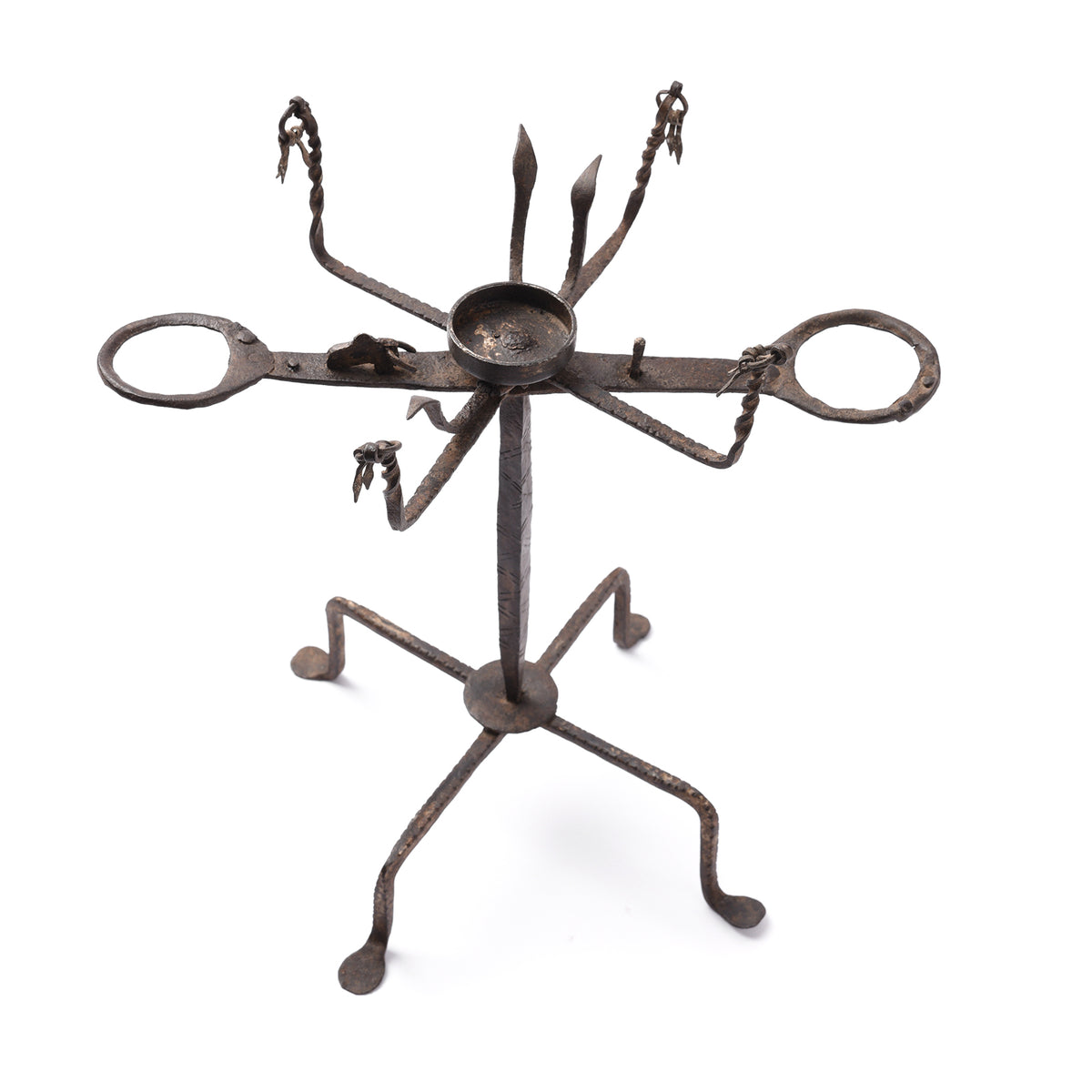 Top Down View Of Antique Wrought Iron Opium Retort From Rajasthan - 19th Century | Indigo Antiques