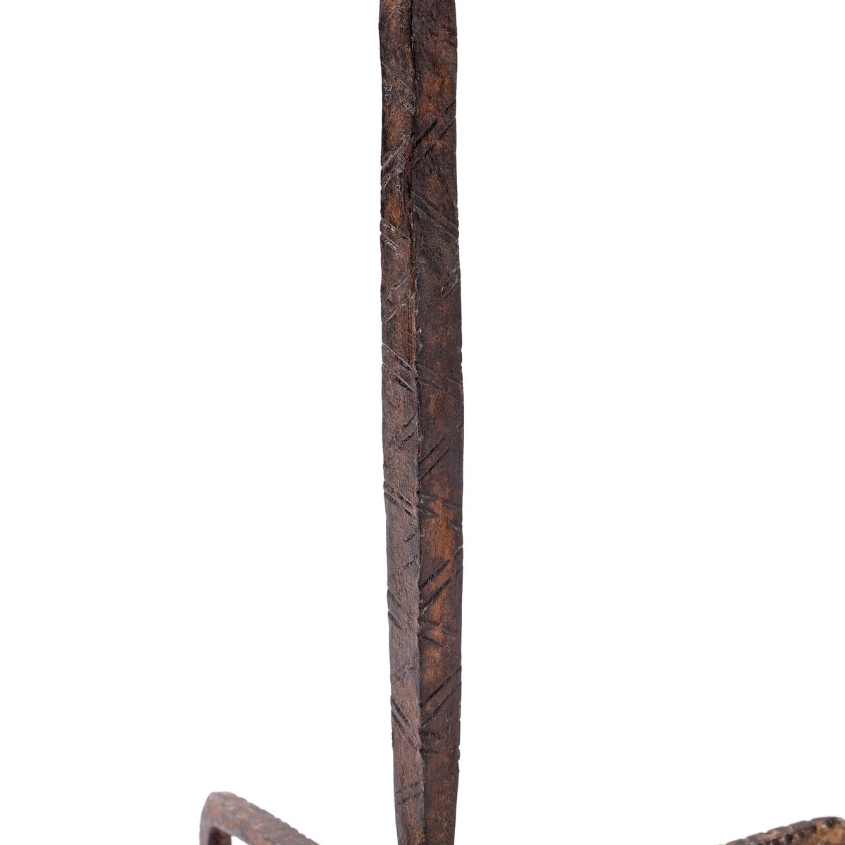 Carving Detail From Antique Wrought Iron Opium Retort From Rajasthan - 19th Century | Indigo Antiques