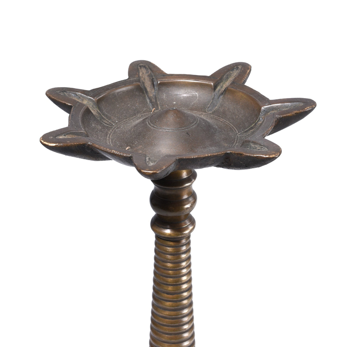 Detail From Brass Oil Lamp From South India - 19thC | Indigo Antiques