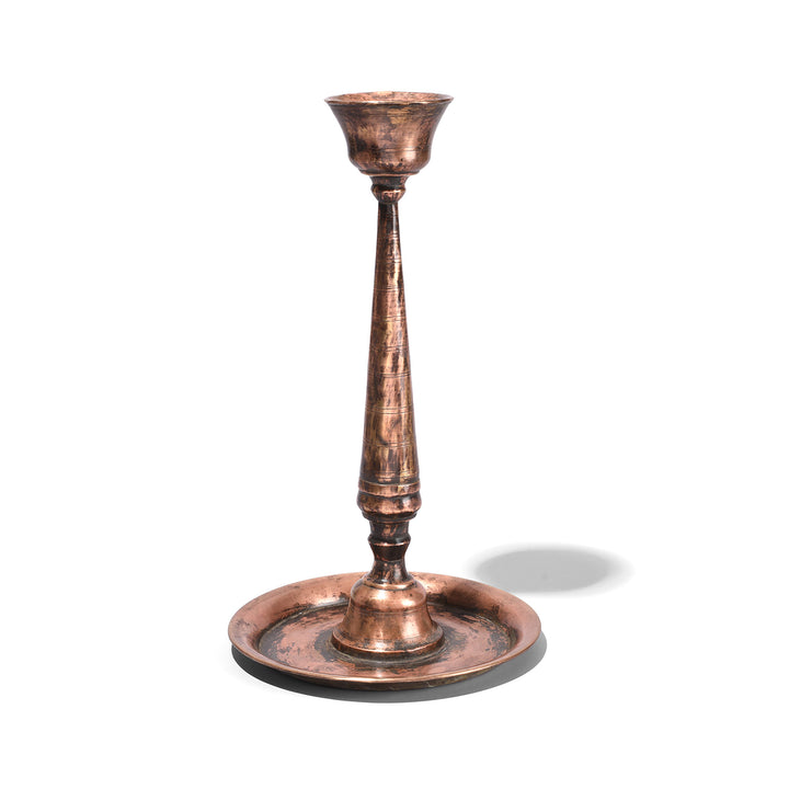 Antique Indian Brass Candlestick From Rajasthan - 19thC | Indigo Antiques