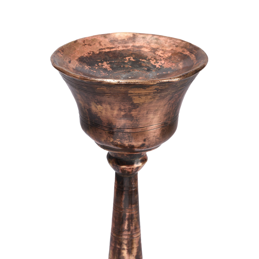 Oil Holder Detail From Antique Indian Brass Candlestick From Rajasthan - 19thC | Indigo Antiques
