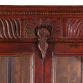 Glazed Teak Almirah Cabinet With Sunburst Panels - 19th Century