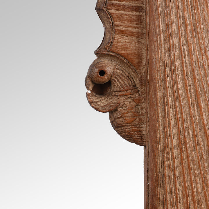 Peacock Detail From Antique Teak Window Mirror From Hyderabad - 19th Century | Indigo Antiques
