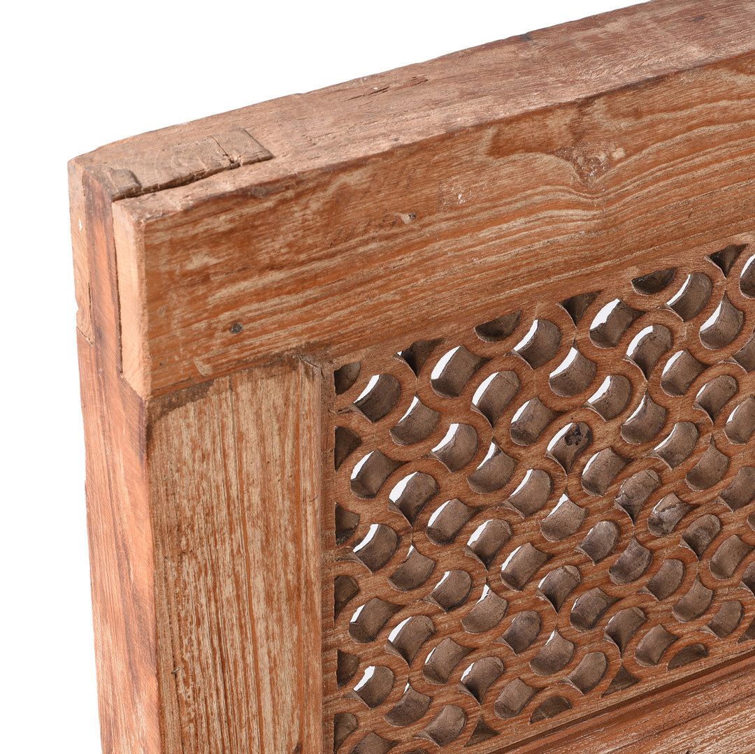 Corner Detail From Antique Teak Window Mirror From Hyderabad - 19th Century | Indigo Antiques