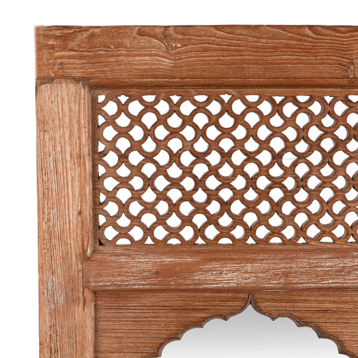 Corner Detail From Antique Teak Window Mirror From Hyderabad - 19th Century | Indigo Antiques