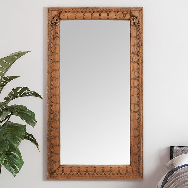 Indian Mirror Made From Reclaimed Teak - 19th Century