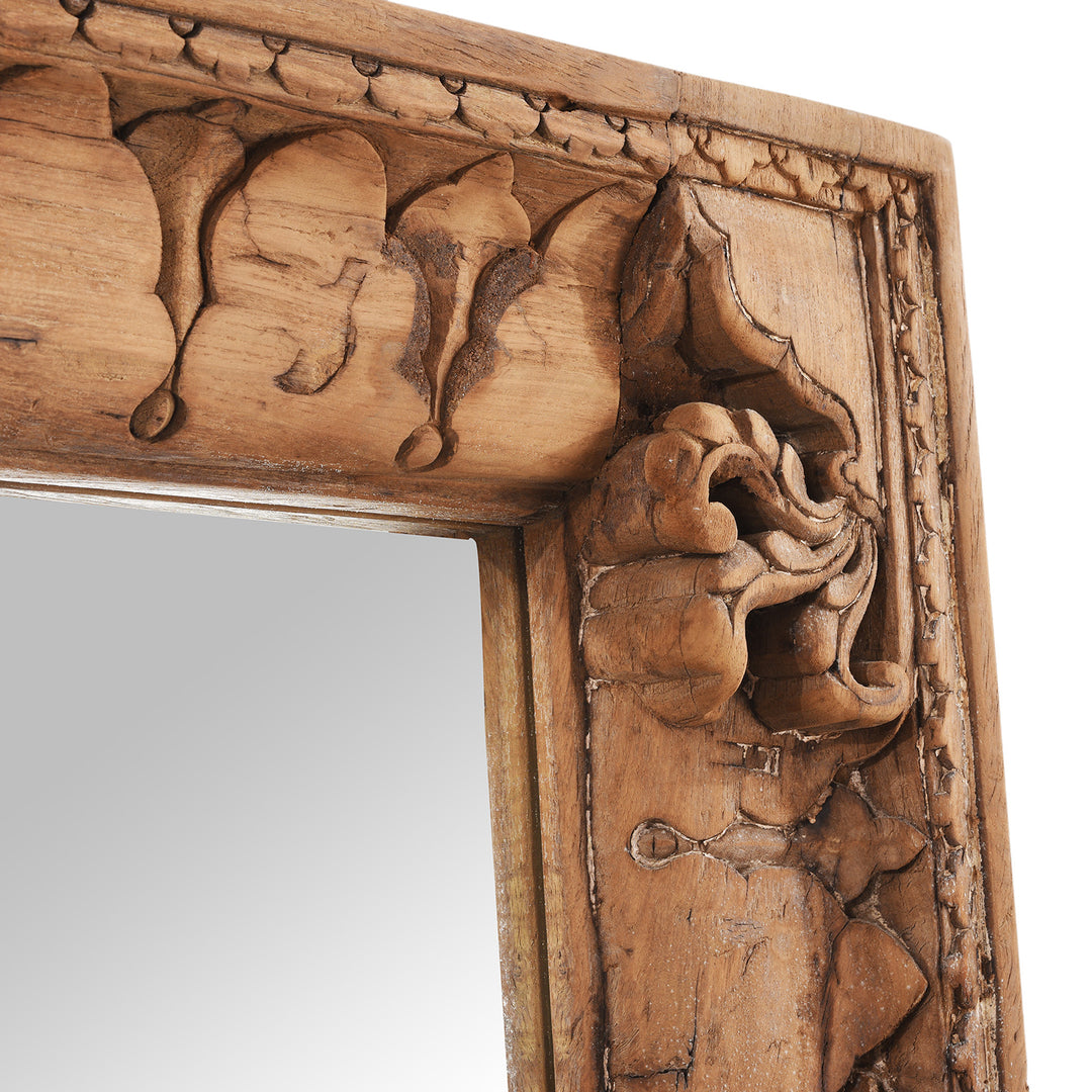 Mirror Made From An Old Teak Architrave From Gujarat - 19thC | Indigo Antiques