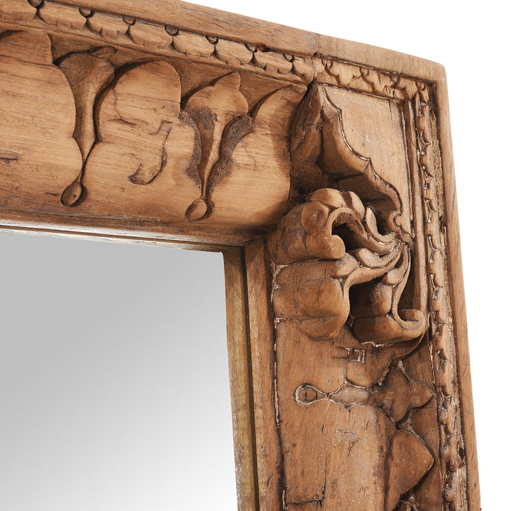 Mirror Made From An Old Teak Architrave From Gujarat - 19thC | Indigo Antiques