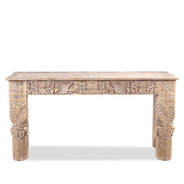 Painted Console Table Made From Reclaimed Teak