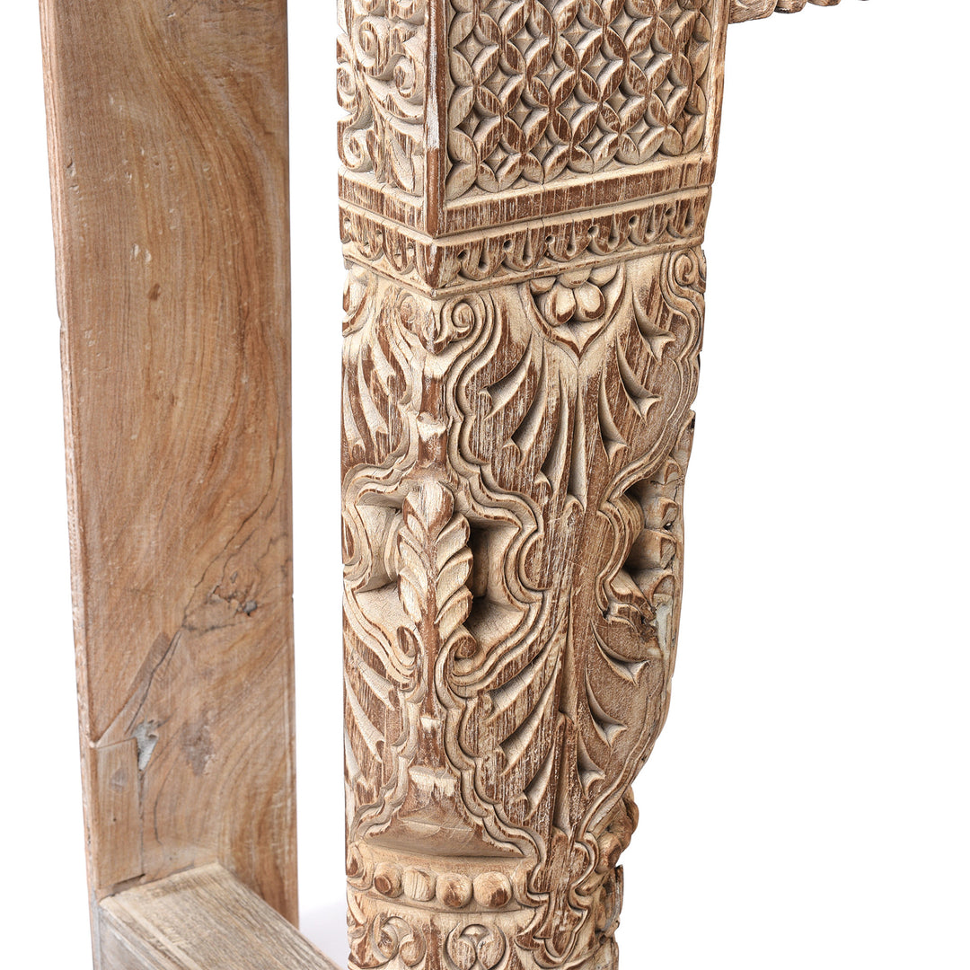 Leg Detail From Reclaimed Teakwood Console Table With Painted Finish | Indigo Antiques