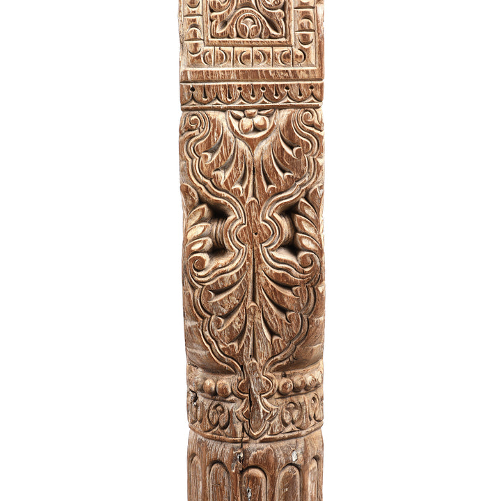 Carving Detail From Console Table Made From Reclaimed Teak | Indigo Antiques
