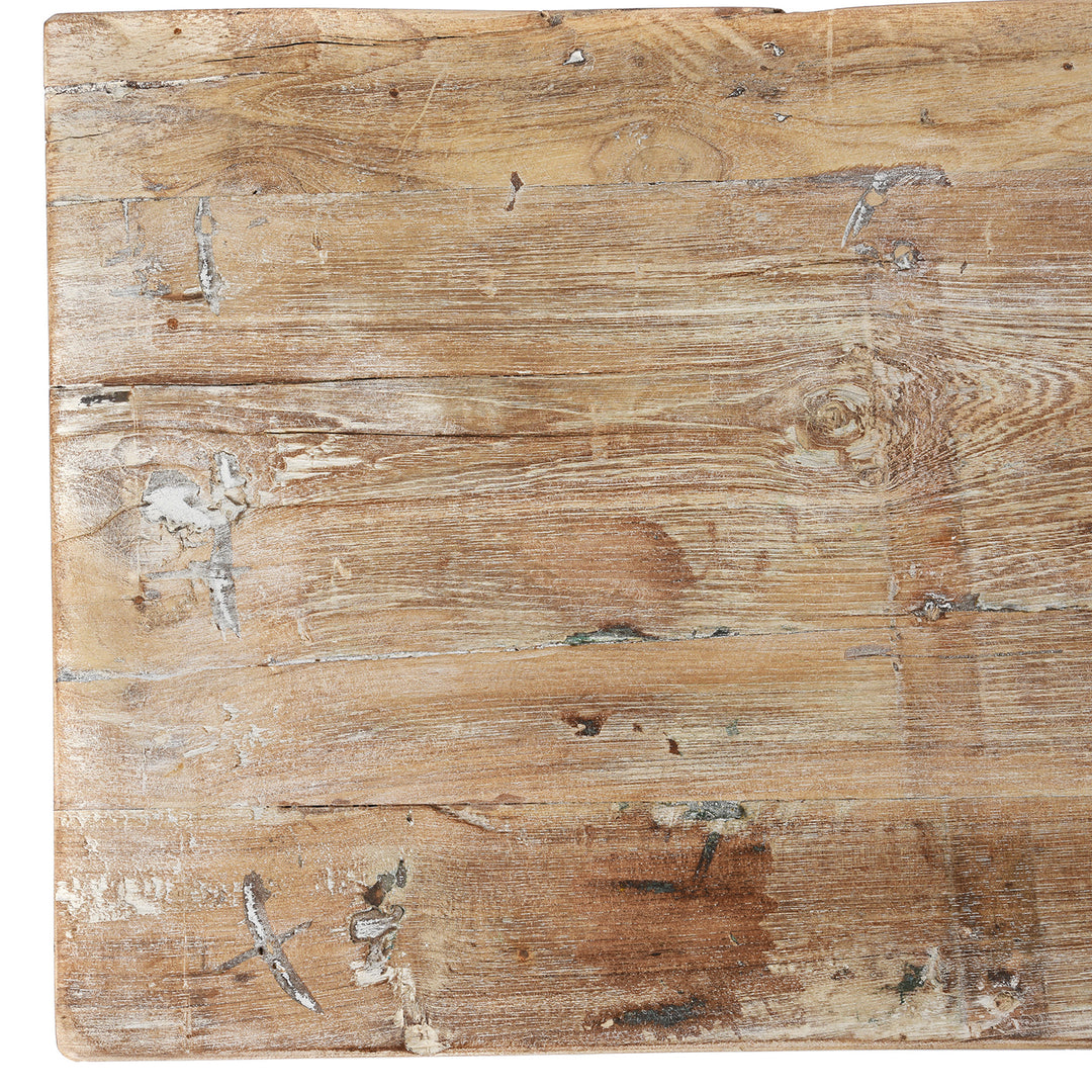 Top Detail From Console Table Made From Reclaimed Teak | Indigo Antiques