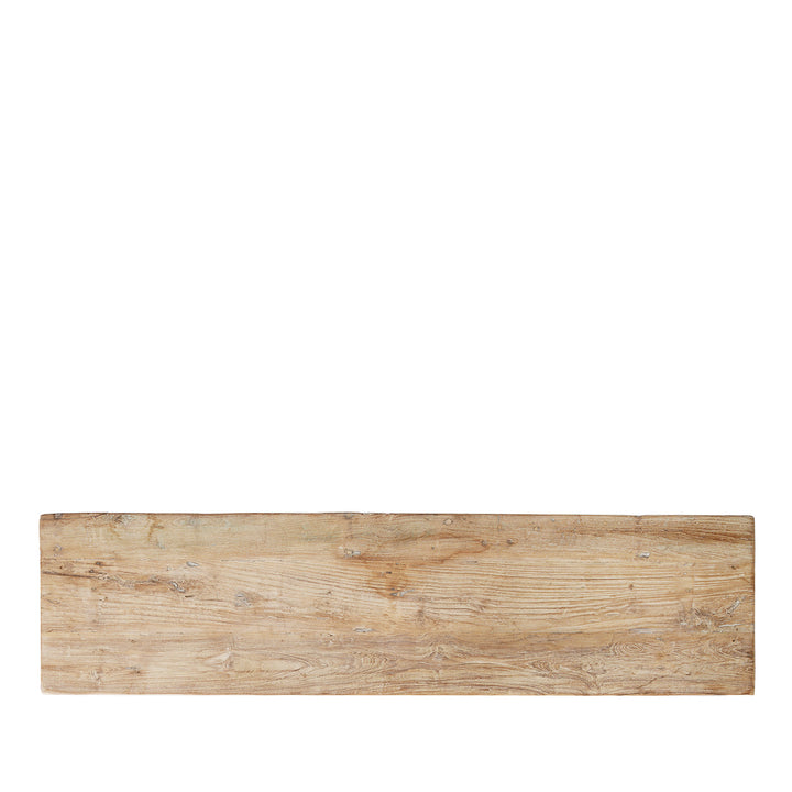 Top Down View Of The Top Of Reclaimed Teakwood Console Table With Painted Finish | Indigo Antiques