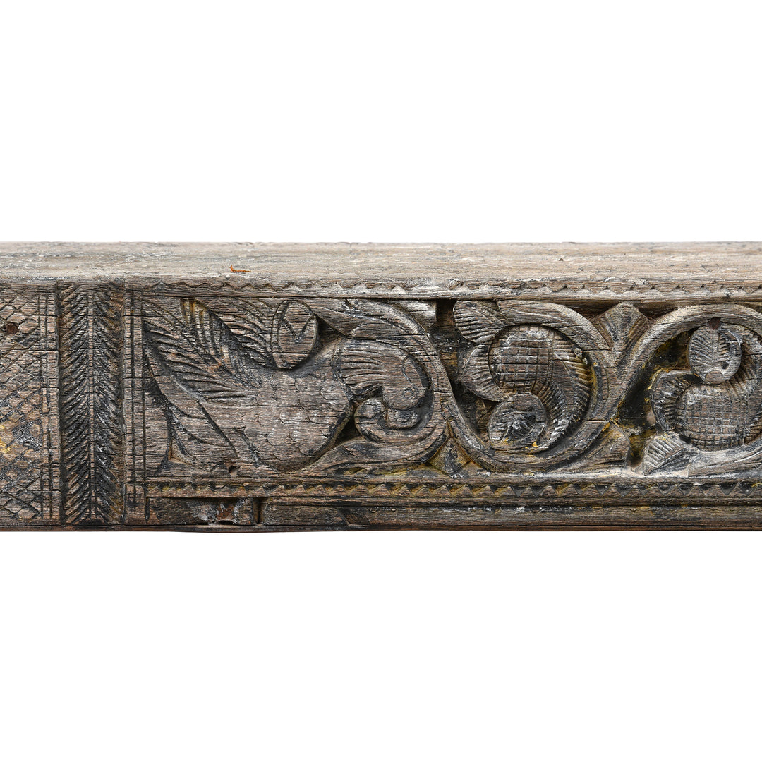 Carving Detail From Vintage Crocodile Bench From Kerala | Indigo Antiques