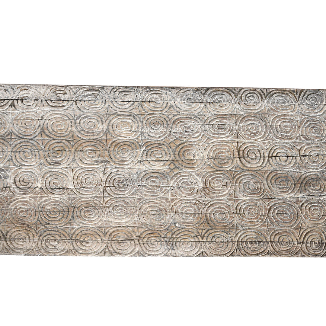 Top Down Detail From Vintage Crocodile Bench From Kerala | Indigo Antiques